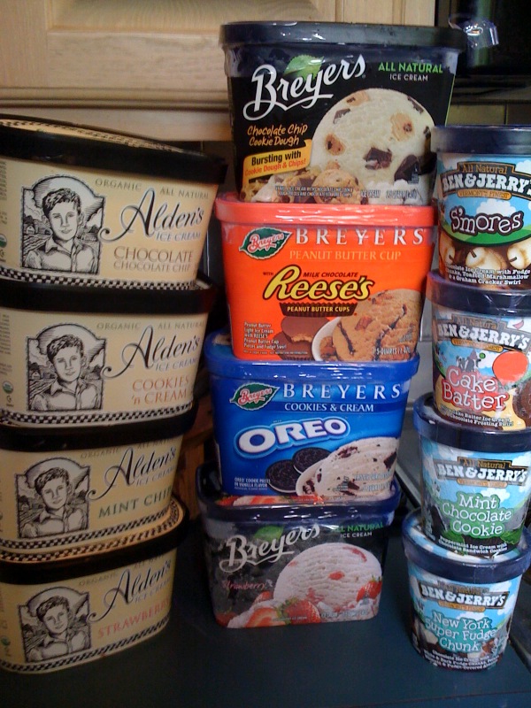Stack em up: Alden's Organic vs. Breyer's All Natural vs. Ben & Jerry's rGBH free ice cream 